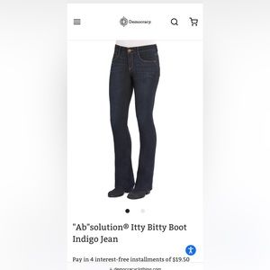 Dark indigo itty bitty boot “ab” solution jeans